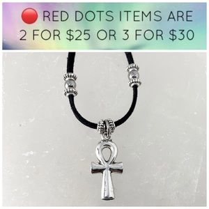π΄Ankh key of life egyptian cross choker necklace